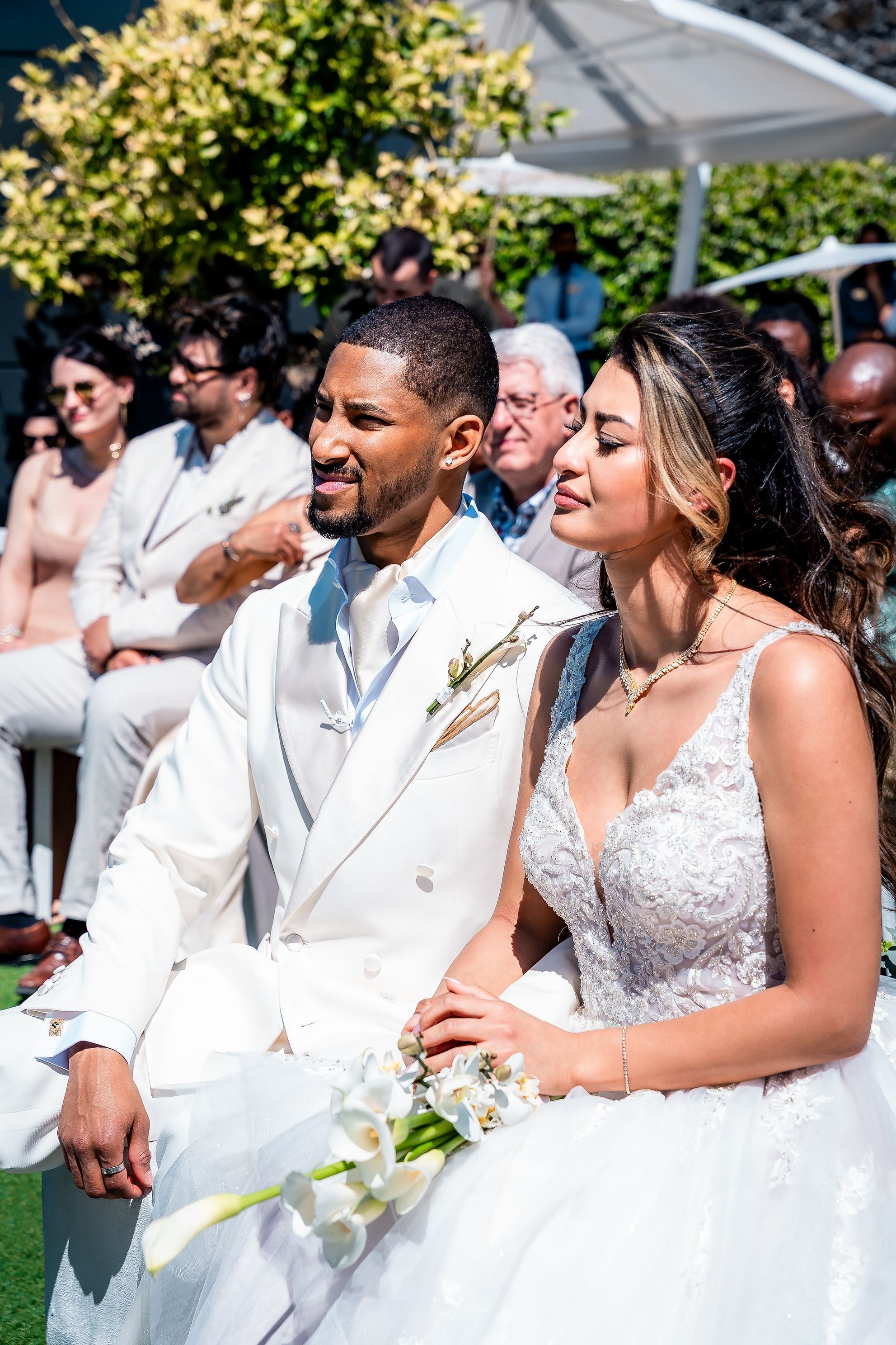 Close during the outdoor ceremony
