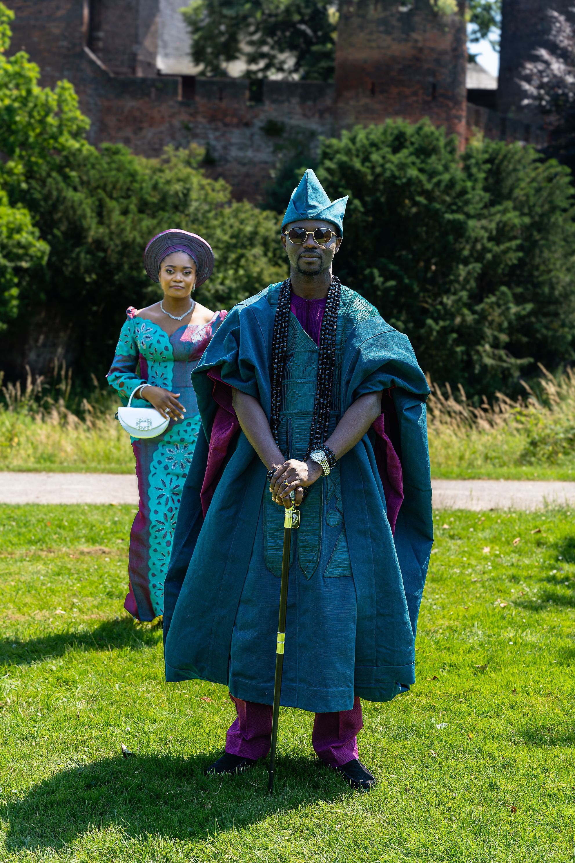 Temidayo and Kehinde in traditional attire